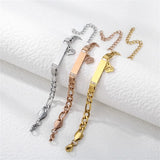Engraved ID Name Baby Bracelet Stainless Steel Personalized Crown Kid Bracelets