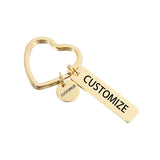 Engraved Heart Keychain with Name/Date for Couples