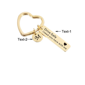 Engraved Heart Keychain with Name/Date for Couples