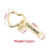 Engraved Heart Keychain with Name/Date for Couples