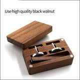 Personalized Engraved Wooden Cufflinks Set in Walnut Box