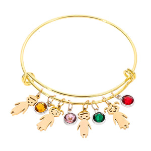 Engraved Name Bracelets with Boy Girl Personalized Charm Stainless Steel