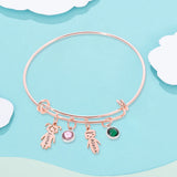 Engraved Name Bracelets with Boy Girl Personalized Charm Stainless Steel