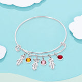 Engraved Name Bracelets with Boy Girl Personalized Charm Stainless Steel