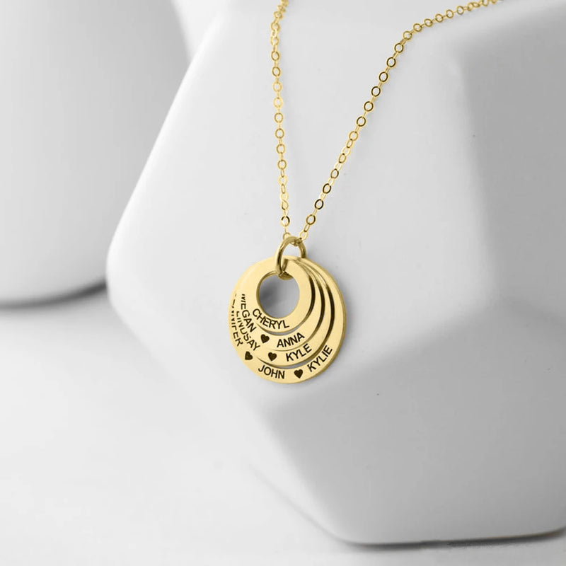Engraved Name Pendant Necklace Personalized Stainless Steel Jewelry