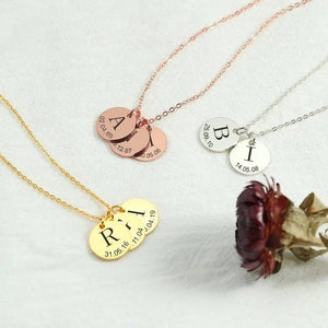 Custom Engraved Stainless Steel Women Necklace with Date