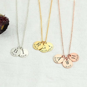 Custom Engraved Stainless Steel Women Necklace with Date