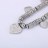 Heart Nameplate Bracelet Stainless Steel Chain Family Names Engraved