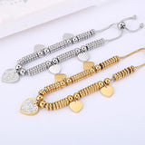 Heart Nameplate Bracelet Stainless Steel Chain Family Names Engraved