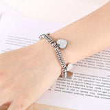 Heart Nameplate Bracelet Stainless Steel Chain Family Names Engraved