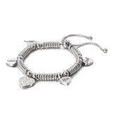 Heart Nameplate Bracelet Stainless Steel Chain Family Names Engraved