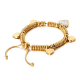 Heart Nameplate Bracelet Stainless Steel Chain Family Names Engraved
