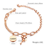 Engraved Stainless Steel Nameplate Bracelet for Valentines