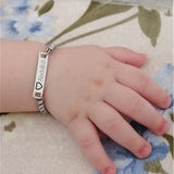Engraving Nameplate Couple Bracelet Stainless Steel Box Chain