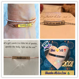 Engraving Nameplate Couple Name Bracelet Personalized Lucky Number Birthday Logo