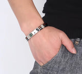Engraved Silicone Men's Name ID Bracelet Personalized Text Bangles