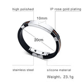 Engraved Silicone Men's Name ID Bracelet Personalized Text Bangles