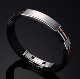 Engraved Silicone Men's Name ID Bracelet Personalized Text Bangles