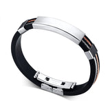 Engraved Silicone Men's Name ID Bracelet Personalized Text Bangles