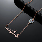 Personalized Evil Eye Arabic Necklace With Name Stainless Steel Pendant