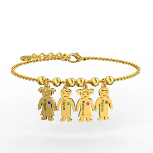 Family Name Anklet Personalized Stainless Steel Foot Chain Birthstone Baby