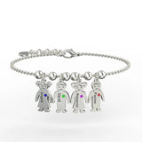 Family Name Anklet Personalized Stainless Steel Foot Chain Birthstone Baby
