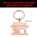Family Name Engraved Keychain Custom Keyring Gift House Key Holder