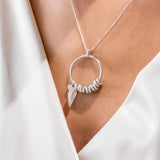 Custom Leaf Birthstone Necklace for Women