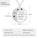 Family Tree Necklace Personalized 925 Sterling Silver Mothers Necklace