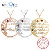 Family Tree Necklace Personalized 925 Sterling Silver Mothers Necklace