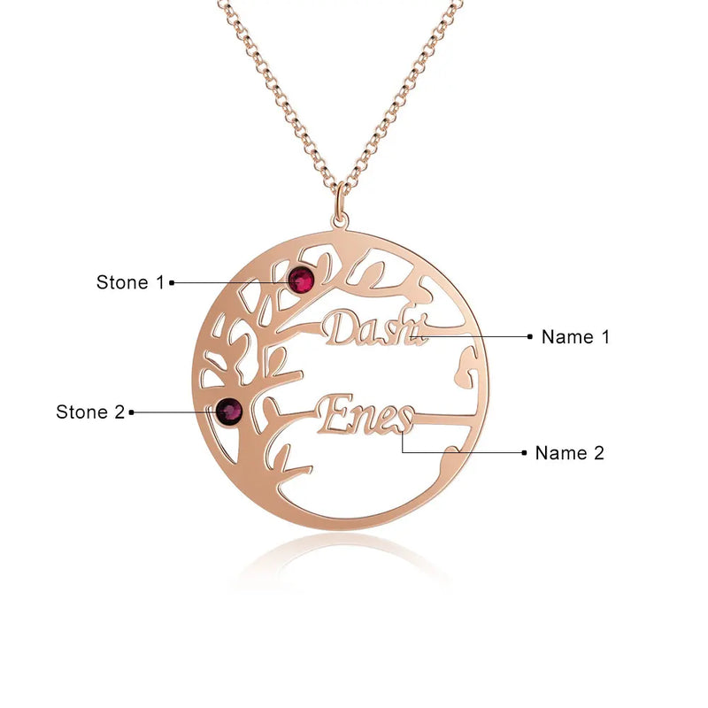 Family Tree Necklace Personalized 925 Sterling Silver Mothers Necklace