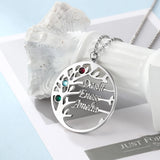 Family Tree Necklace Personalized 925 Sterling Silver Mothers Necklace