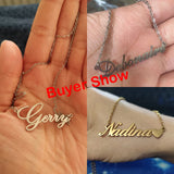 Old English Letter Silver Choker Name Necklace Pendant