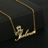 Old English Letter Silver Choker Name Necklace Pendant