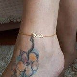 Custom Stainless Steel Name Anklet for Women