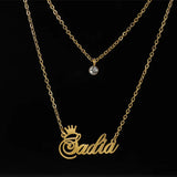Personalized Birthstone Letter Necklace Pendant Gift