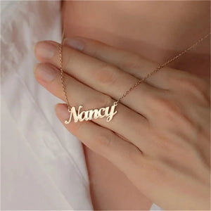 Personalized Stainless Steel Name Letter Necklace Pendant Choker