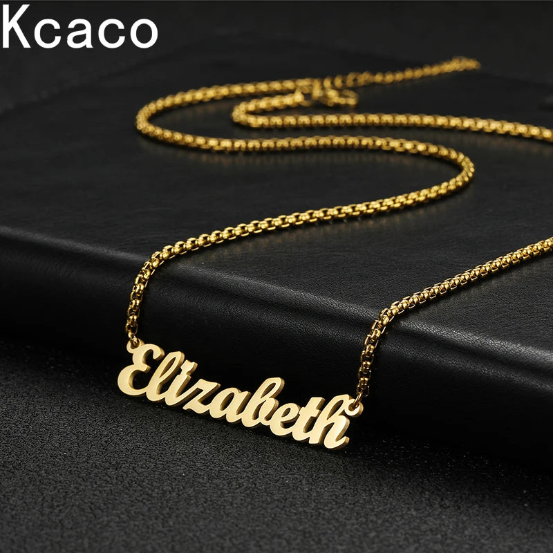 Personalized Stainless Steel Name Necklace - Custom Letter Pendant