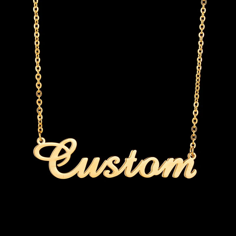 Stainless Steel Personalized Name Choker Necklace Pendant