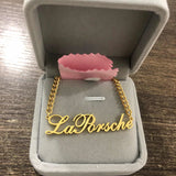 Personalized Stainless Steel Name Choker Necklace - Custom Letter Pendant