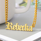 Personalized Stainless Steel Name Choker Necklace - Custom Letter Pendant