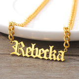 Personalized Stainless Steel Name Choker Necklace - Custom Letter Pendant