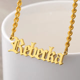 Personalized Stainless Steel Name Choker Necklace - Custom Letter Pendant