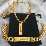 Personalized Stainless Steel Nameplate Necklace Choker Pendant