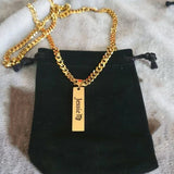 Personalized Stainless Steel Nameplate Necklace Choker Pendant