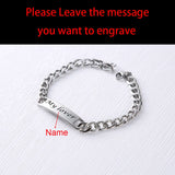 Stainless Steel Men's Engraved Name Bracelet