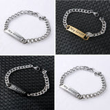 Stainless Steel Men's Engraved Name Bracelet