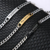 Stainless Steel Men's Engraved Name Bracelet