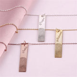 Personalized Fingerprint Necklace with Name Long Pendant Wedding Gift