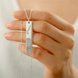 Personalized Fingerprint Necklace with Name Long Pendant Wedding Gift